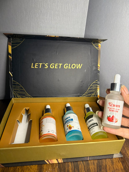 Complete Skin Transformation Kit – 4 Professional Serums for Brightening, Anti-Aging, and Hydration